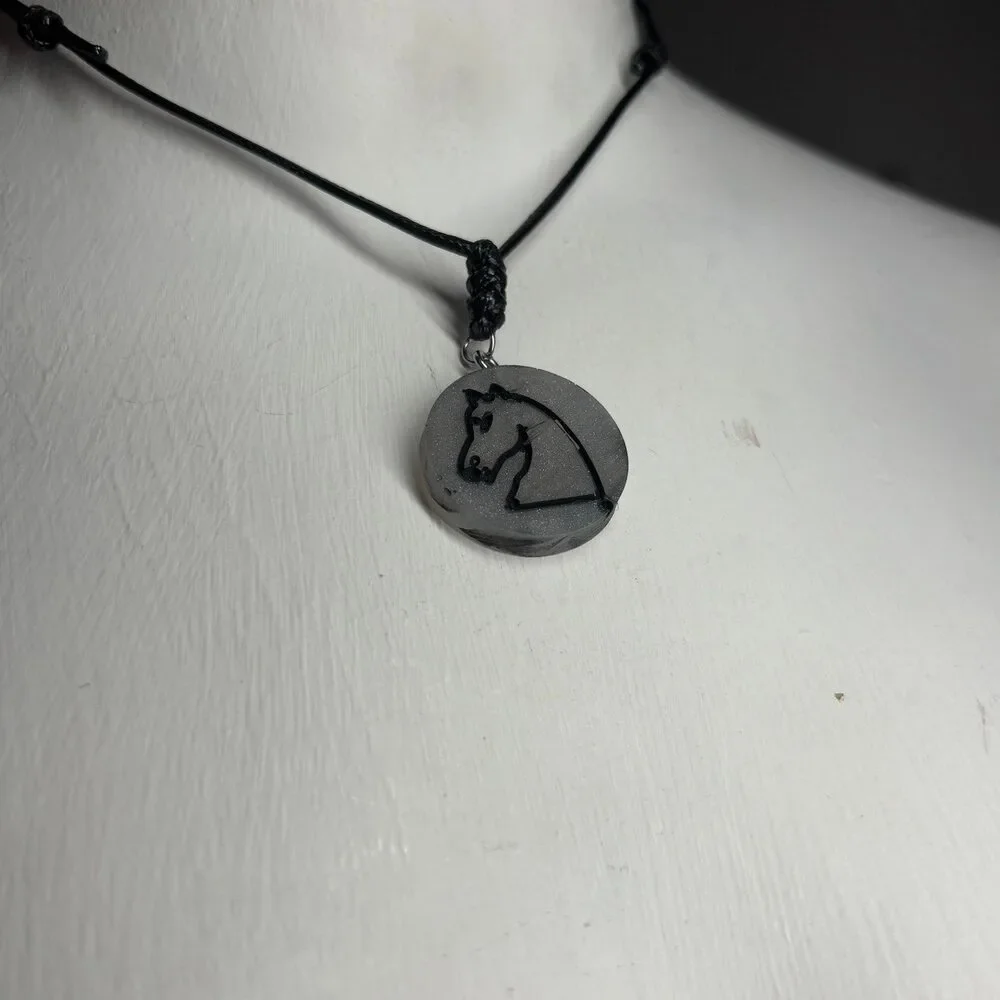 Silver Knight - Handmade Resin Chess Necklace - Picture 6 of 6